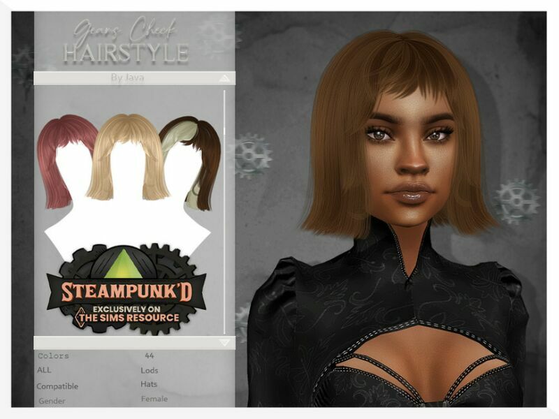 Steampunked- Gear Check (Hairstyle) By Javasims 2 sims 4 cc steampunked gear check hairstyle by javasims 2