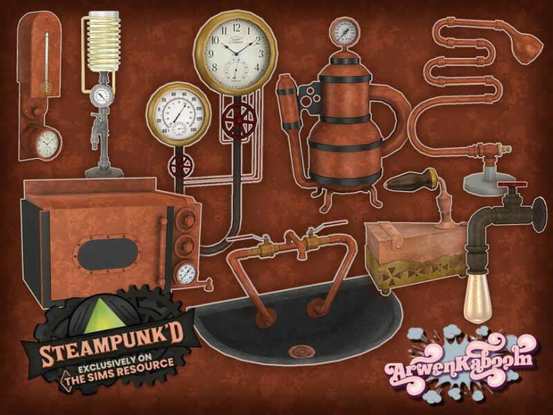 Steampunked Goodies By Arwenkaboom 1 Steampunked Goodies By Arwenkaboom Sims 4 CC