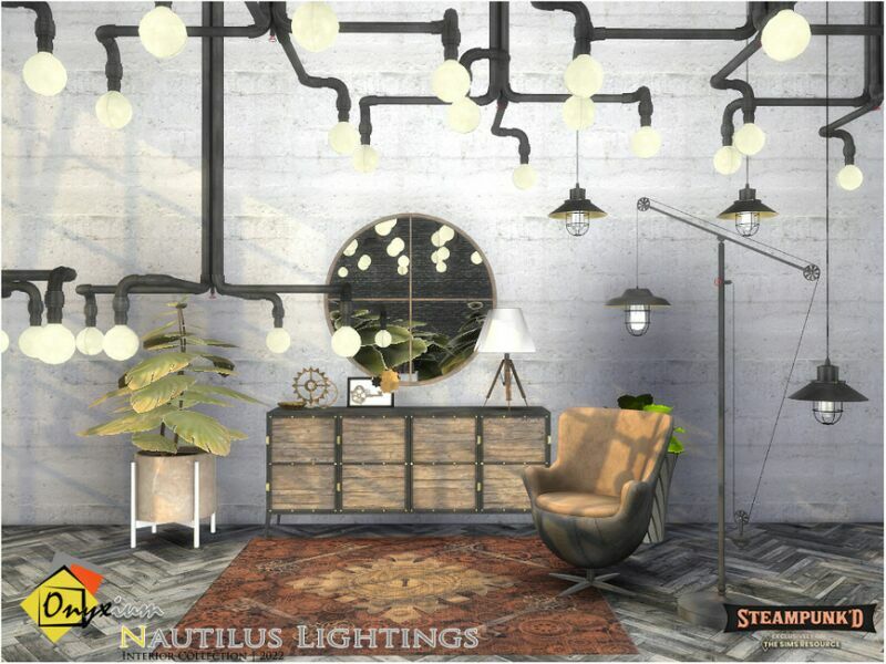 Steampunked – Nautilus Lightings By Onyxium 1 Steampunked – Nautilus Lightings By Onyxium Sims 4 CC