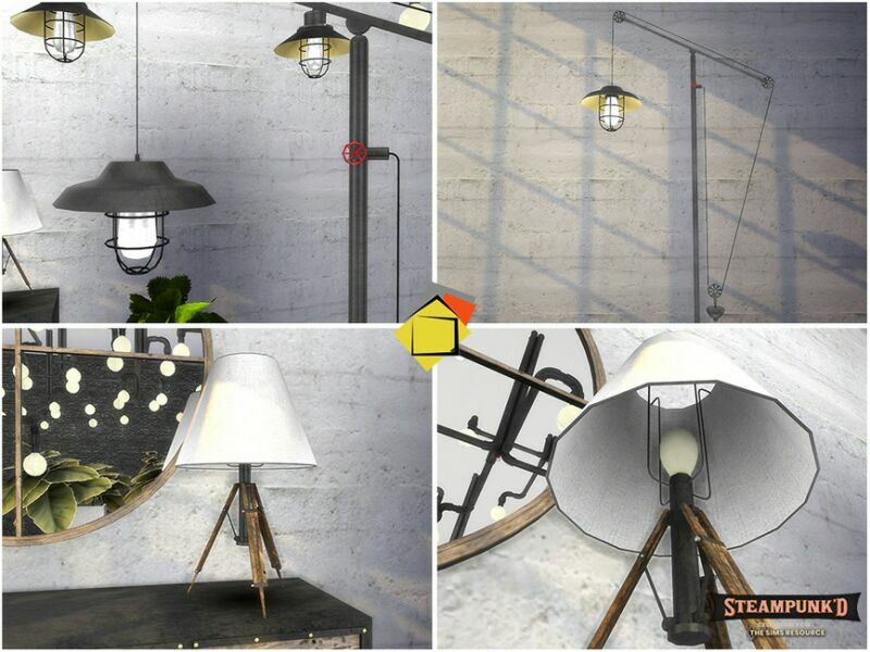 Steampunked – Nautilus Lightings By Onyxium 3 sims 4 cc steampunked nautilus lightings by onyxium 3