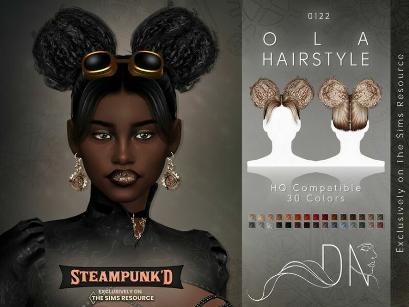 Steampunked – OLA Hairstyle By Darknightt 1 Steampunked – OLA Hairstyle By Darknightt Sims 4 CC