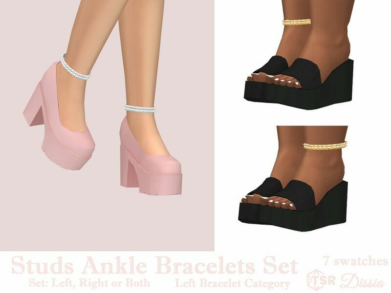 Studs Ankle Bracelets SET 1 Studs Ankle Bracelets SET Sims 4 CC