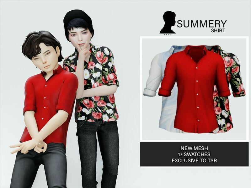 Summery (Shirt) 1 Summery (Shirt) Sims 4 CC