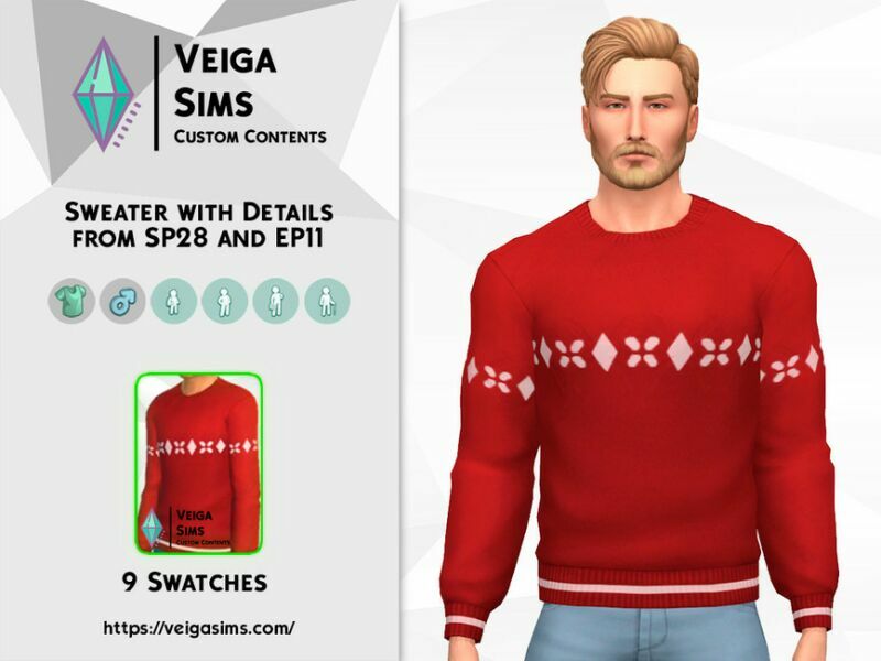 Sweater With Details From SP28 And EP11 1 Sweater With Details From SP28 And EP11 Sims 4 CC