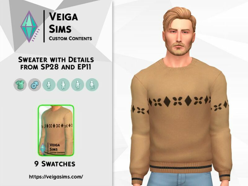 Sweater With Details From SP28 And EP11 2 sims 4 cc sweater with details from sp28 and ep11 2