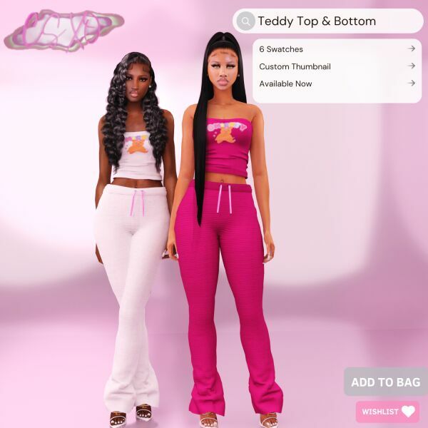 Teddy TOP & Bottom 1 Teddy TOP & Bottom Sims 4 CC
