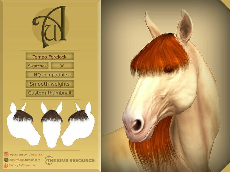 Tempo – Alpha Styled Forelock For Horses 1 Tempo – Alpha Styled Forelock For Horses Sims 4 CC