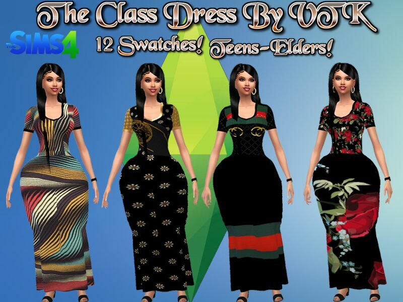 “THE Class Dress” Long Dress By VTK By VTK 1 “THE Class Dress” Long Dress By VTK By VTK Sims 4 CC