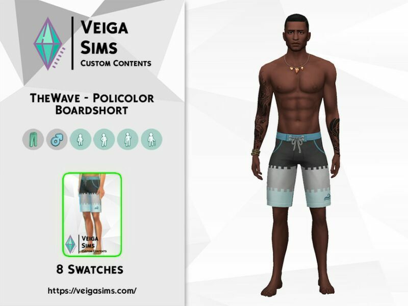 Thewave – Policolor Boardshort 3 sims 4 cc thewave policolor boardshort 2
