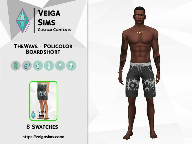 Thewave – Policolor Boardshort 2 sims 4 cc thewave policolor boardshort 3