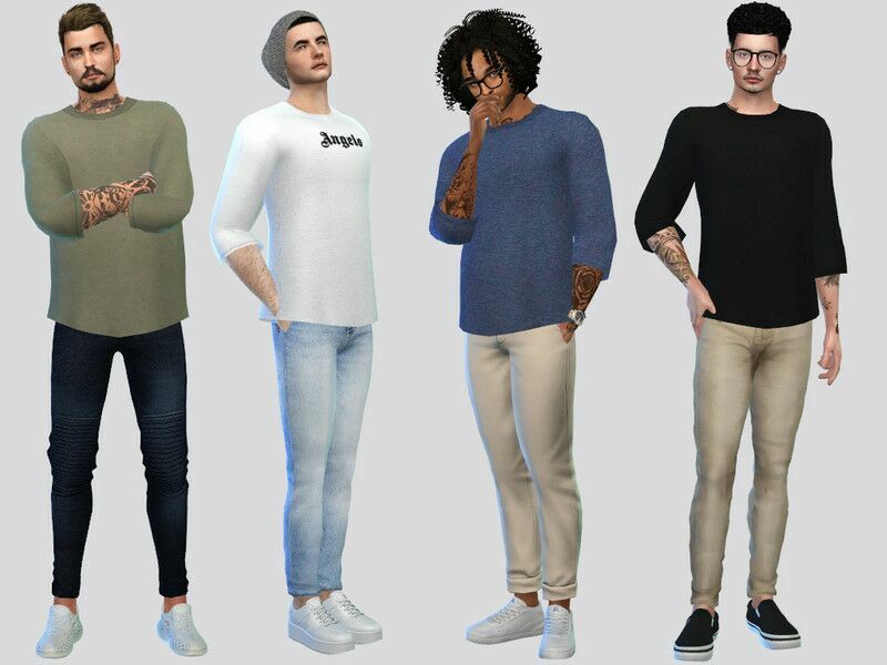 Three-Quarter TEE By Mclaynesims 1 Three-Quarter TEE By Mclaynesims Sims 4 CC