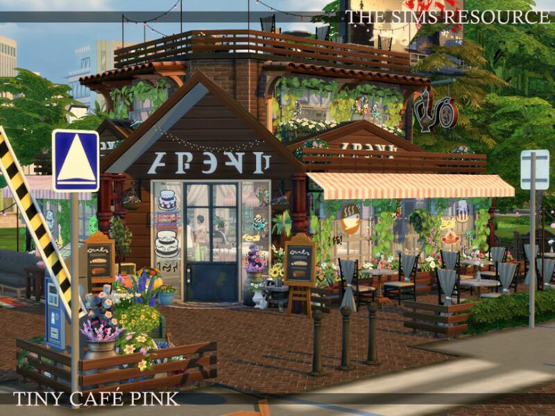 Tiny Cafe Pink | Nocc By Simzmora 1 Tiny Cafe Pink | Nocc By Simzmora Sims 4 CC