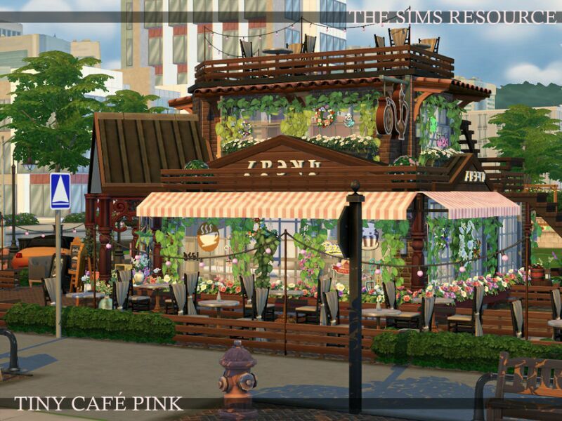 Tiny Cafe Pink | Nocc By Simzmora 7 sims 4 cc tiny cafe pink nocc by simzmora 2