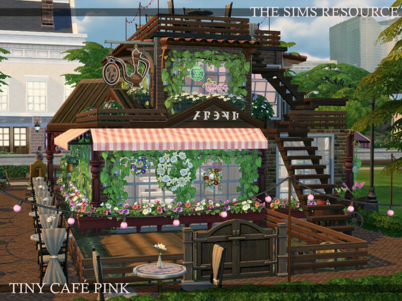 Tiny Cafe Pink | Nocc By Simzmora 6 sims 4 cc tiny cafe pink nocc by simzmora 3