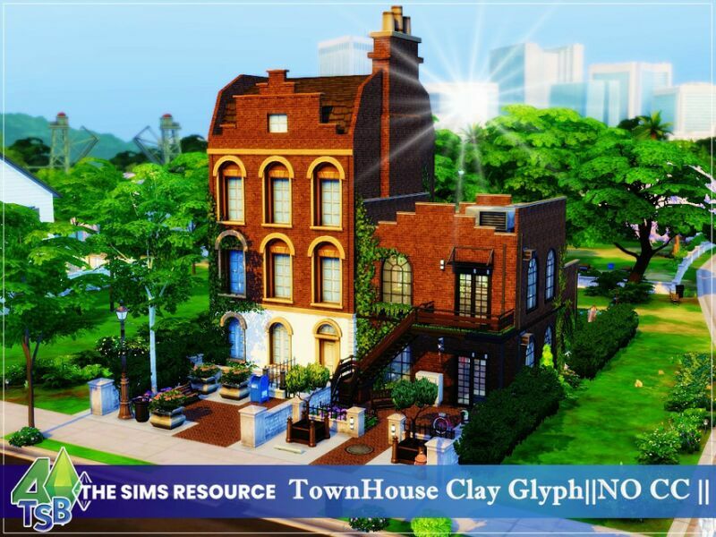 Townhouse Clay Glyph ||NO CC || By Bozena 1 Townhouse Clay Glyph ||NO CC || By Bozena Sims 4 CC