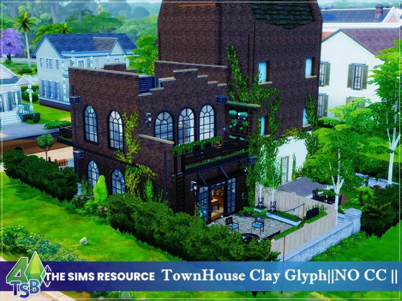 Townhouse Clay Glyph ||NO CC || By Bozena 7 sims 4 cc townhouse clay glyph no cc by bozena 2