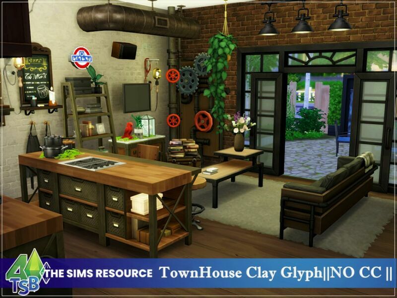 Townhouse Clay Glyph ||NO CC || By Bozena 5 sims 4 cc townhouse clay glyph no cc by bozena 4