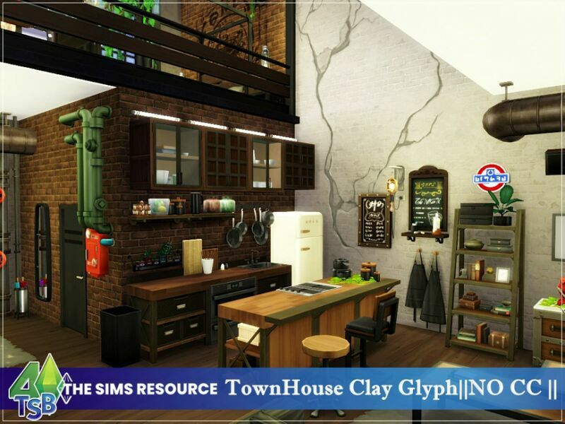 Townhouse Clay Glyph ||NO CC || By Bozena 4 sims 4 cc townhouse clay glyph no cc by bozena 5