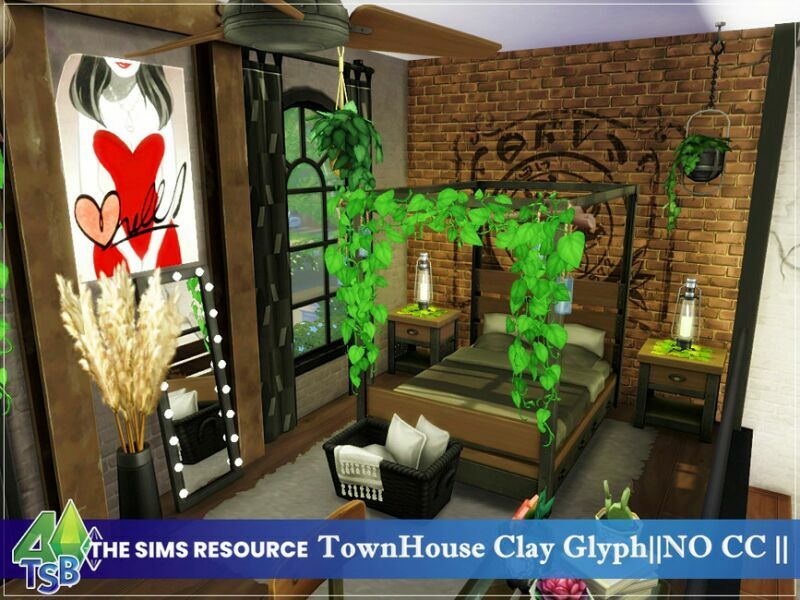 Townhouse Clay Glyph ||NO CC || By Bozena 3 sims 4 cc townhouse clay glyph no cc by bozena 6