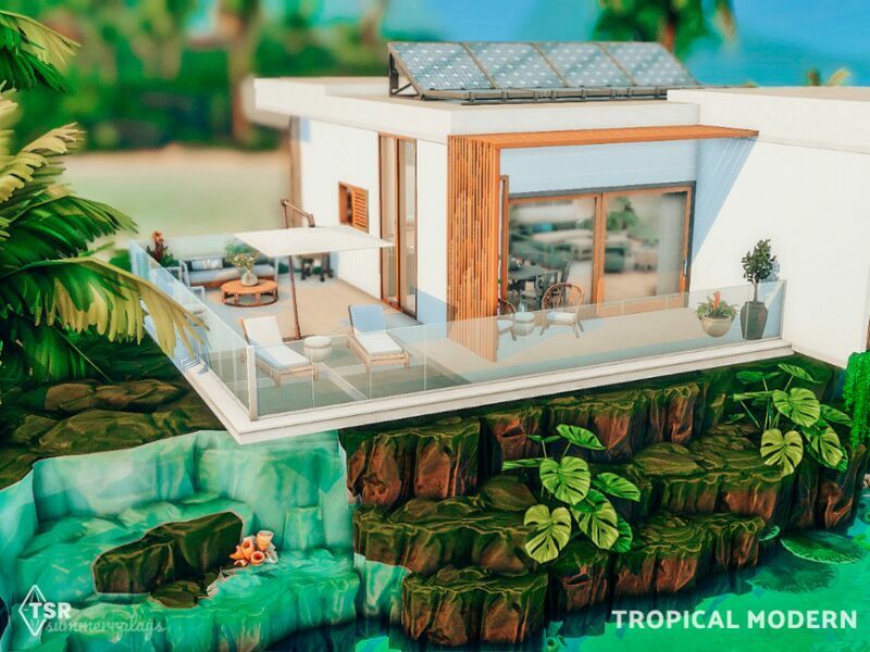 Tropical Modern – OFF The Grid ECO Home 6 sims 4 cc tropical modern off the grid eco home 2