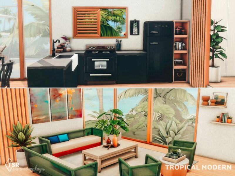 Tropical Modern – OFF The Grid ECO Home 5 sims 4 cc tropical modern off the grid eco home 4