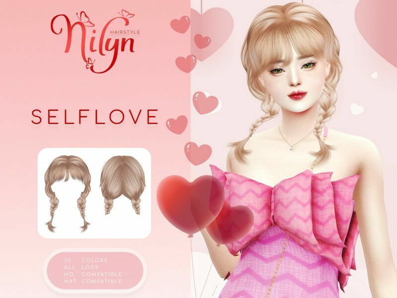 Valentine S DAY Selflove Hair 1 Valentine S DAY Selflove Hair Sims 4 CC