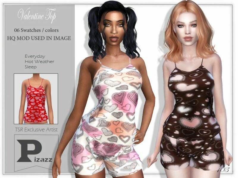 Valentine TOP By Pizazz 1 Valentine TOP By Pizazz Sims 4 CC