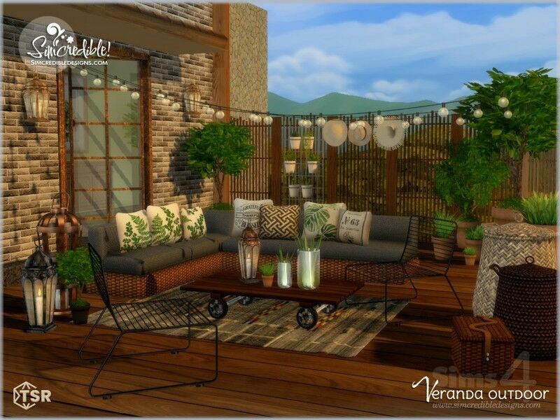Veranda By Simcredible! 1 Veranda By Simcredible! Sims 4 CC