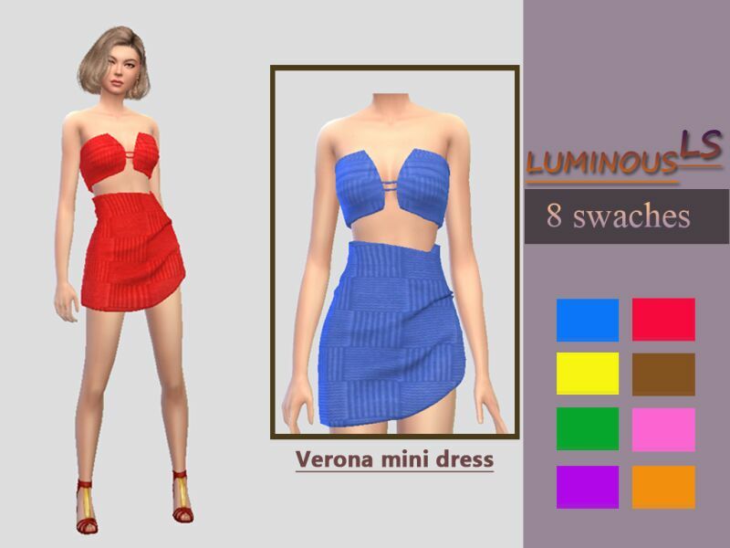 Verona Mini Dress By Luminousls 1 Verona Mini Dress By Luminousls Sims 4 CC
