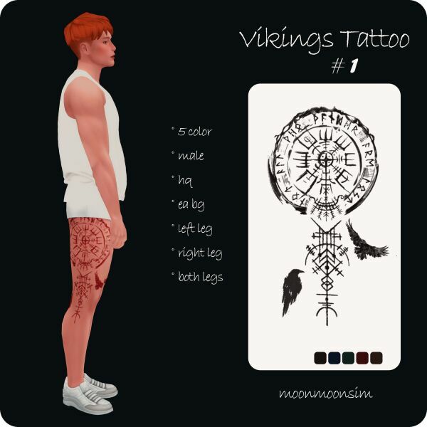 Vikings Tattoo 1 By Moonmoonsim 1 Vikings Tattoo 1 By Moonmoonsim Sims 4 CC