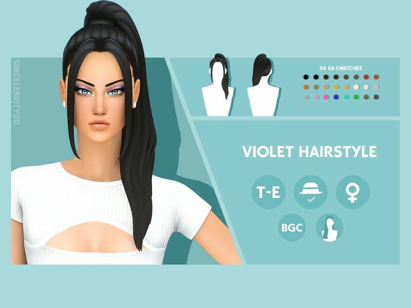 Violet Hairstyle By Simcelebrity00 1 Violet Hairstyle By Simcelebrity00 Sims 4 CC
