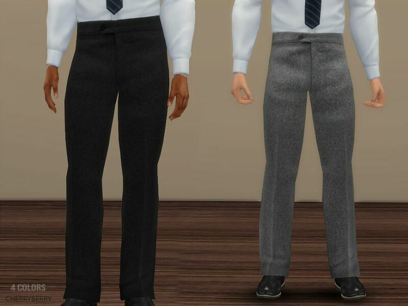 Wayne – Men’S Formal Pants By Cherryberrysim 1 Wayne – Men’S Formal Pants By Cherryberrysim Sims 4 CC
