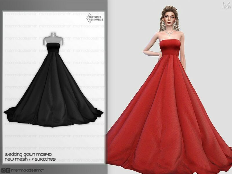 Wedding Gown MC340 By Mermaladesimtr 1 Wedding Gown MC340 By Mermaladesimtr Sims 4 CC