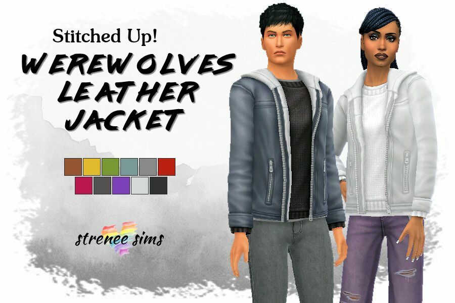 Werewolves Leather Jacket 1 Werewolves Leather Jacket Sims 4 CC
