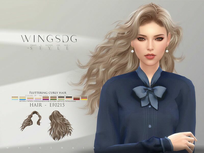 Wings-Ef0215-Fluttering Curly Hair 1 Wings-Ef0215-Fluttering Curly Hair Sims 4 CC