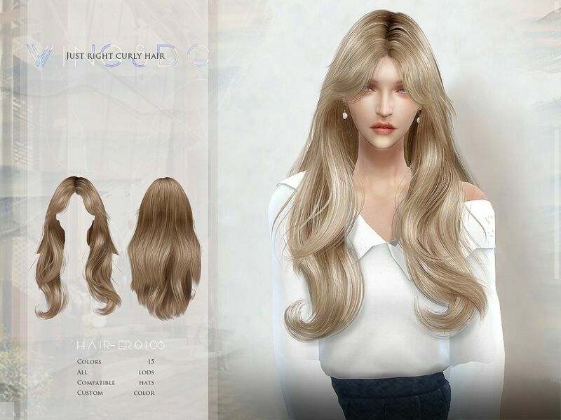 Wings-Er0106-Just Right Curly Hair By Wingssims 1 Wings-Er0106-Just Right Curly Hair By Wingssims Sims 4 CC