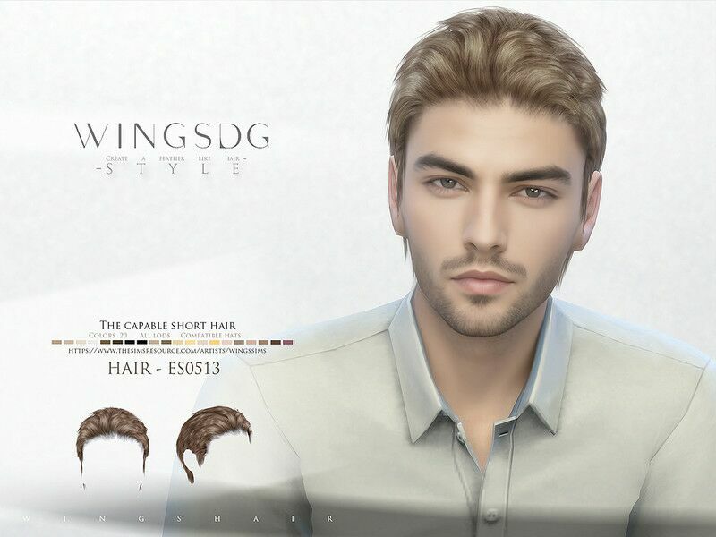 ‘Wings-Es0513-The Capable Short Hair For / Female’ 1 ‘Wings-Es0513-The Capable Short Hair For / Female’ Sims 4 CC