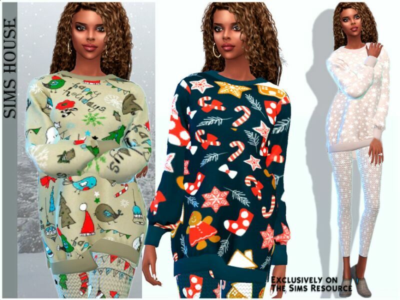 Women’S NEW Year’S Pajamas 1 Women’S NEW Year’S Pajamas Sims 4 CC