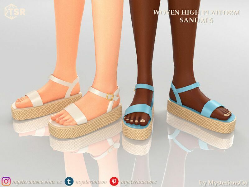 Woven High Platform Sandals / 1 Woven High Platform Sandals / Sims 4 CC