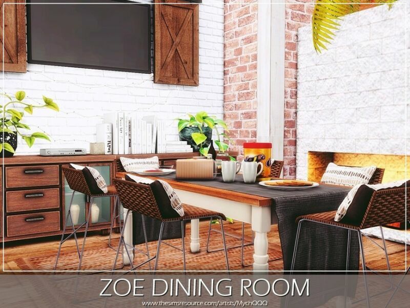 ZOE Dining Room By Mychqqq 1 ZOE Dining Room By Mychqqq Sims 4 CC