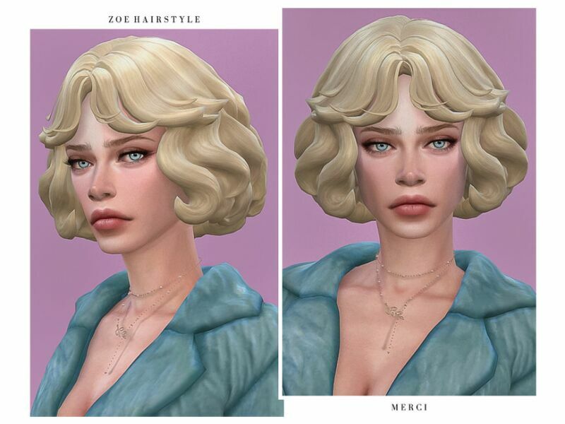 ZOE Hairstyle By '-Merci- 1 ZOE Hairstyle By ‘-Merci- Sims 4 CC