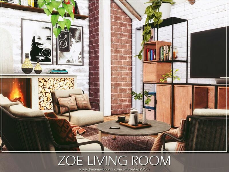 ZOE Living Room By Mychqqq 1 ZOE Living Room By Mychqqq Sims 4 CC