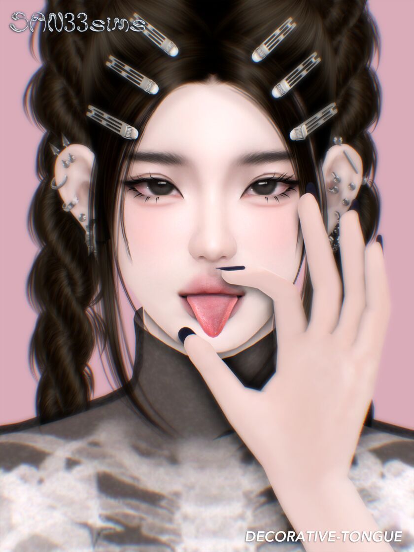 🖤【333】Decorative-Tongue. 3 sims 4 cc 333decorative tongue 2