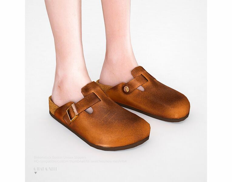Birkenstock Boston Unisex Slippers By Charonlee 1 Birkenstock Boston Unisex Slippers By Charonlee Sims 4 CC