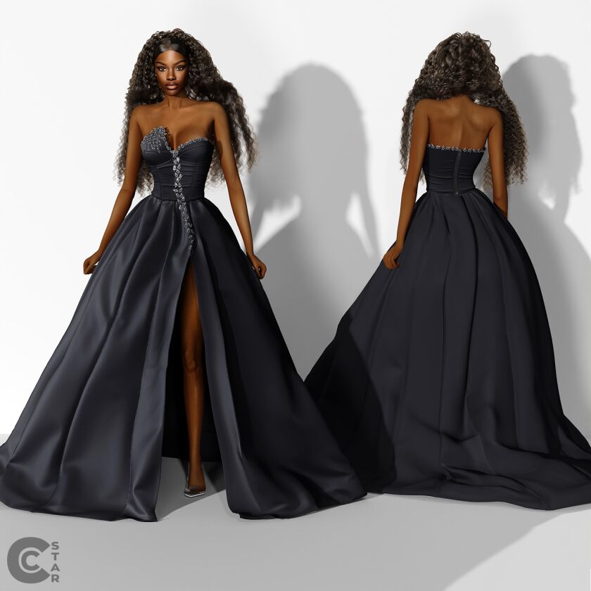 Sheryl Lee Ralph High Slit Ballgown With Crystals from SAGA 2024 8 sims 4 cc download 3