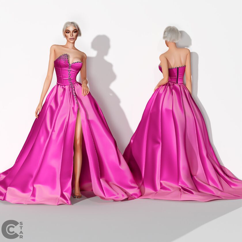 Sheryl Lee Ralph High Slit Ballgown With Crystals from SAGA 2024 2 sims 4 cc download 7