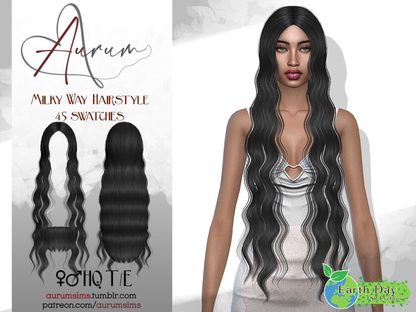 Female Long Wavy Hairstyle By Aurum 1 Female Long Wavy Hairstyle By Aurum Sims 4 CC