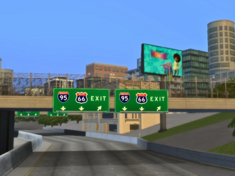 Freeway Sign Override - DEL SO Valley 5 sims 4 cc freeway sign override del so valley 2