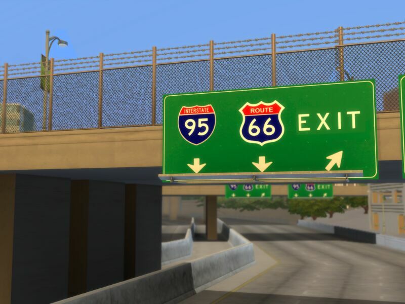 Freeway Sign Override - DEL SO Valley 3 sims 4 cc freeway sign override del so valley 3