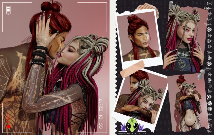 Gasoline V3 - V4 Tattoo 5 sims 4 cc gasoline v3 v4 tattoo 2